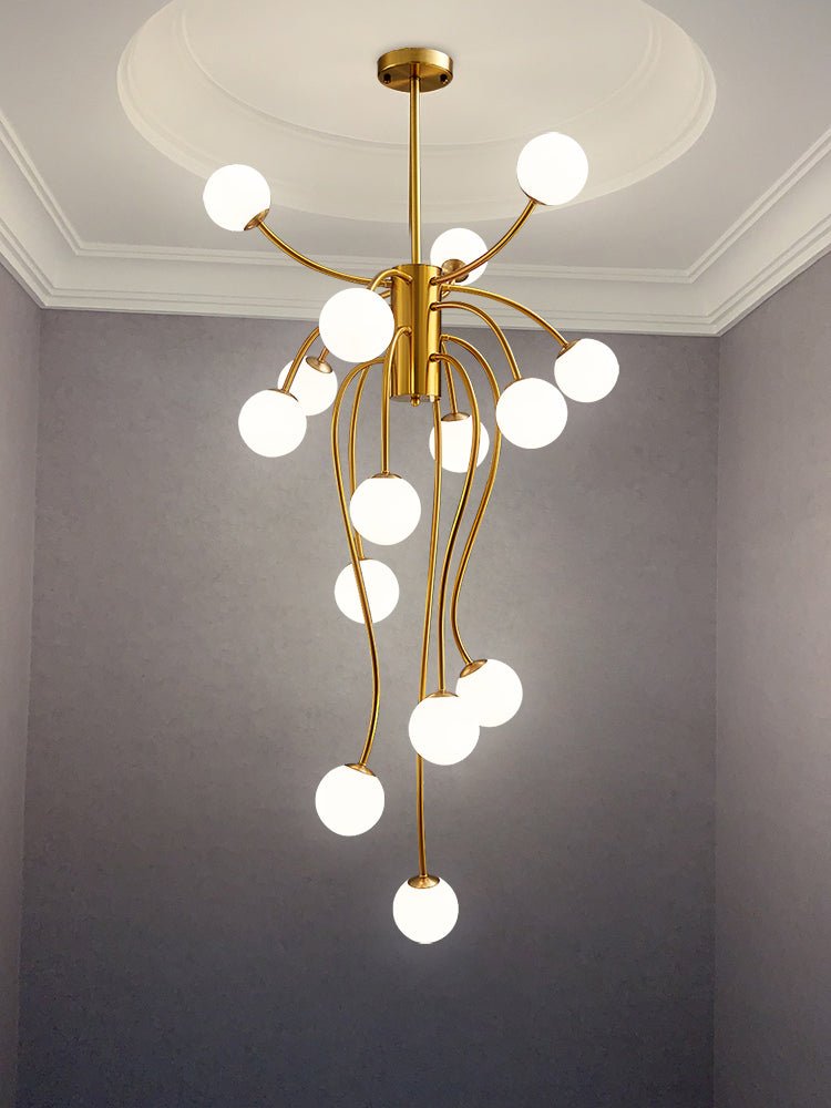 Astralyn Brass Globe Chandelier - Lamp Outdoor