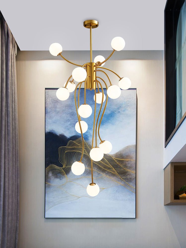 Astralyn Brass Globe Chandelier - Lamp Outdoor