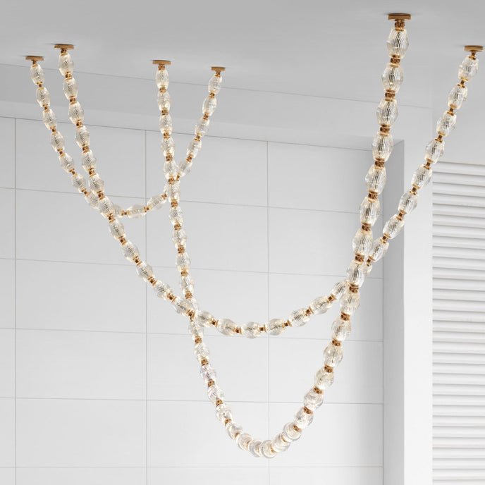 Pearlene Beaded Metal Chandelier - Lamp Outdoor