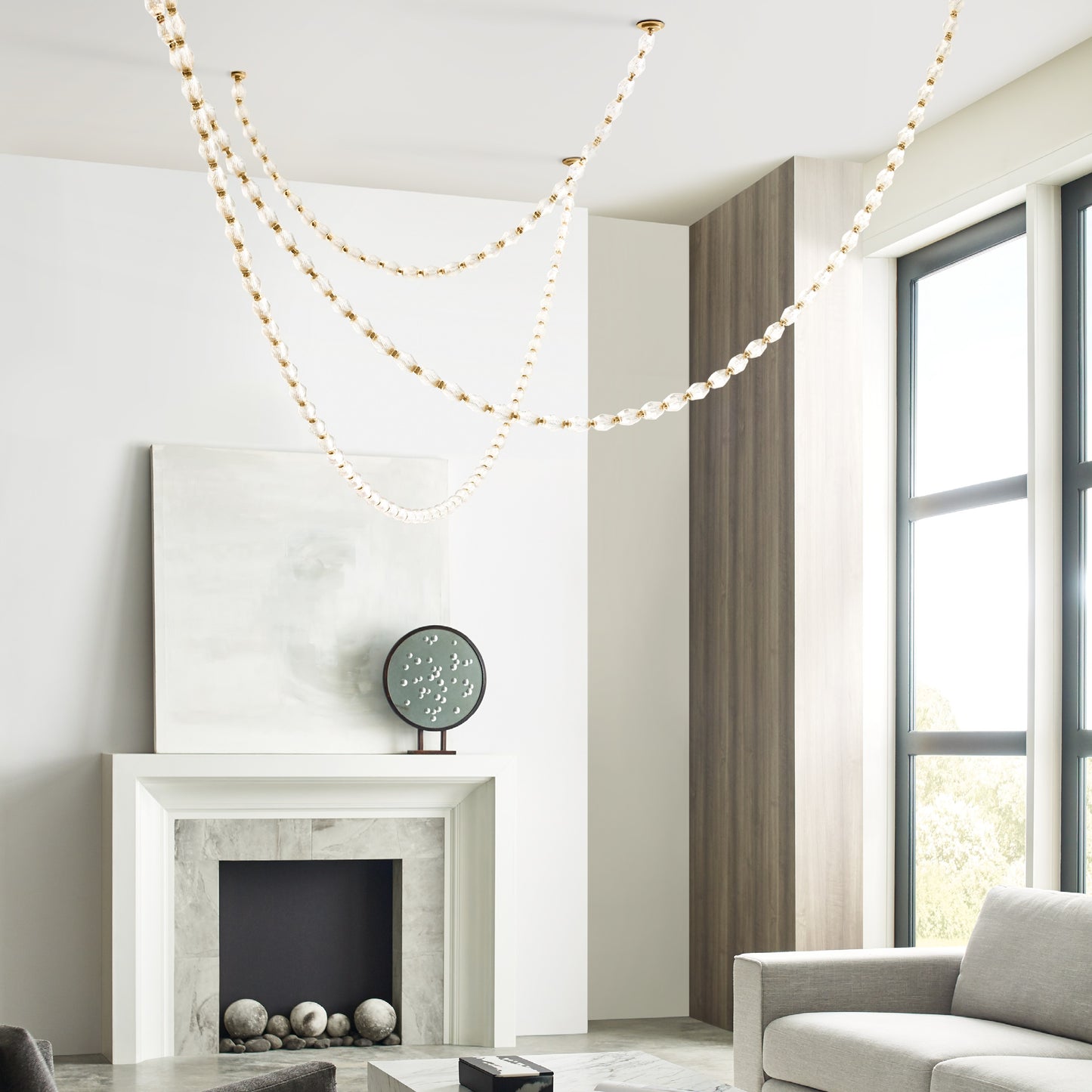 Pearlene Beaded Metal Chandelier - Lamp Outdoor
