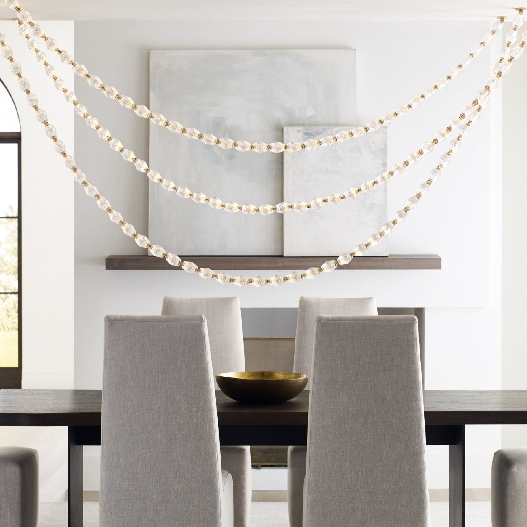 Pearlene Beaded Metal Chandelier - Lamp Outdoor