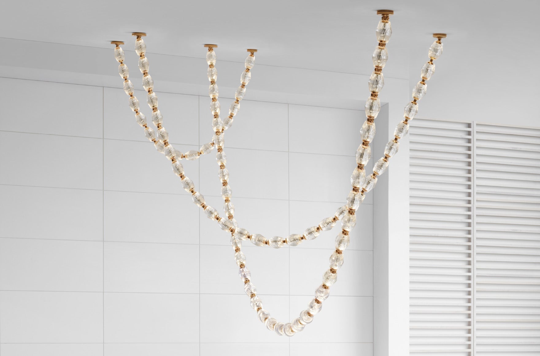 Pearlene Beaded Metal Chandelier - Lamp Outdoor