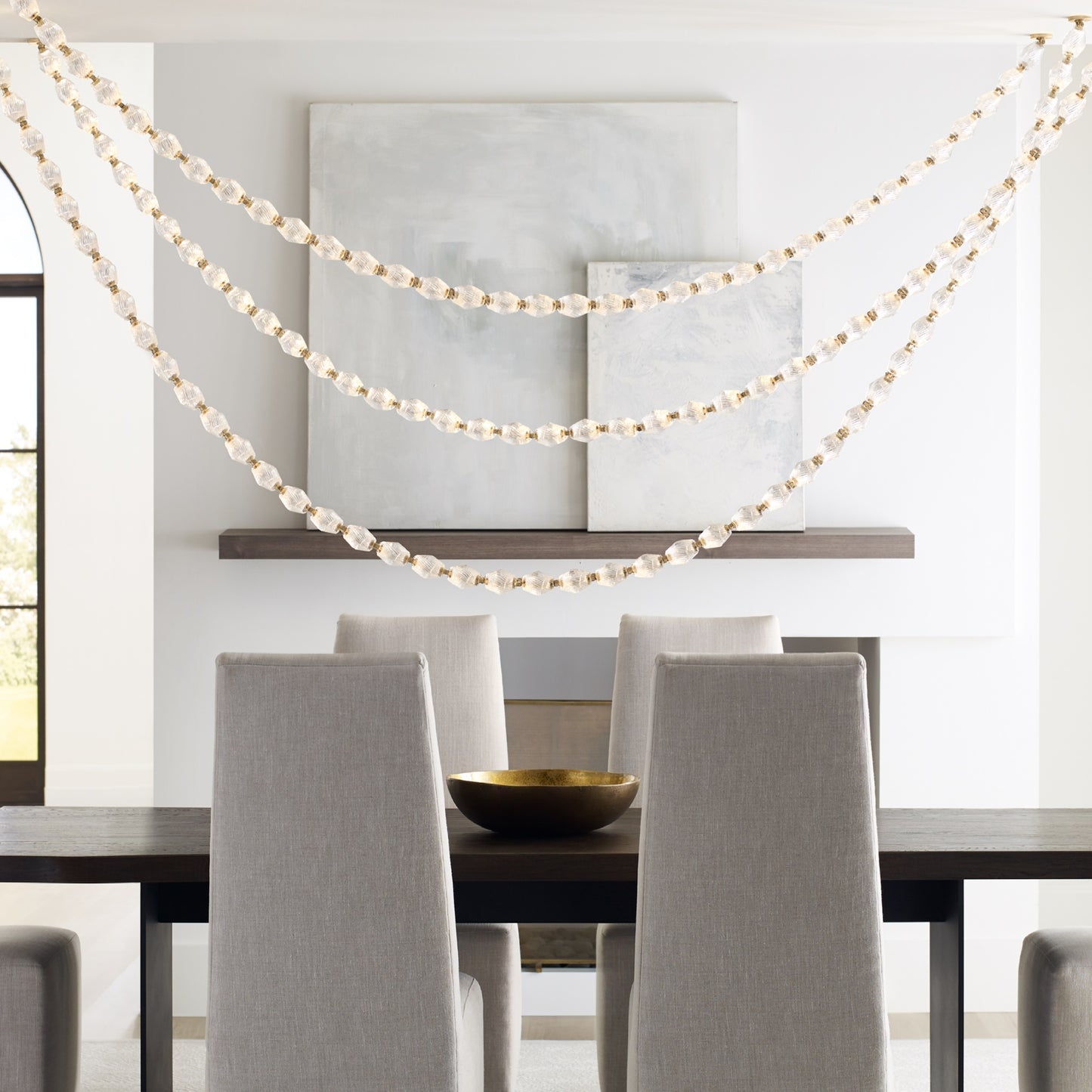 Pearlene Beaded Metal Chandelier - Lamp Outdoor