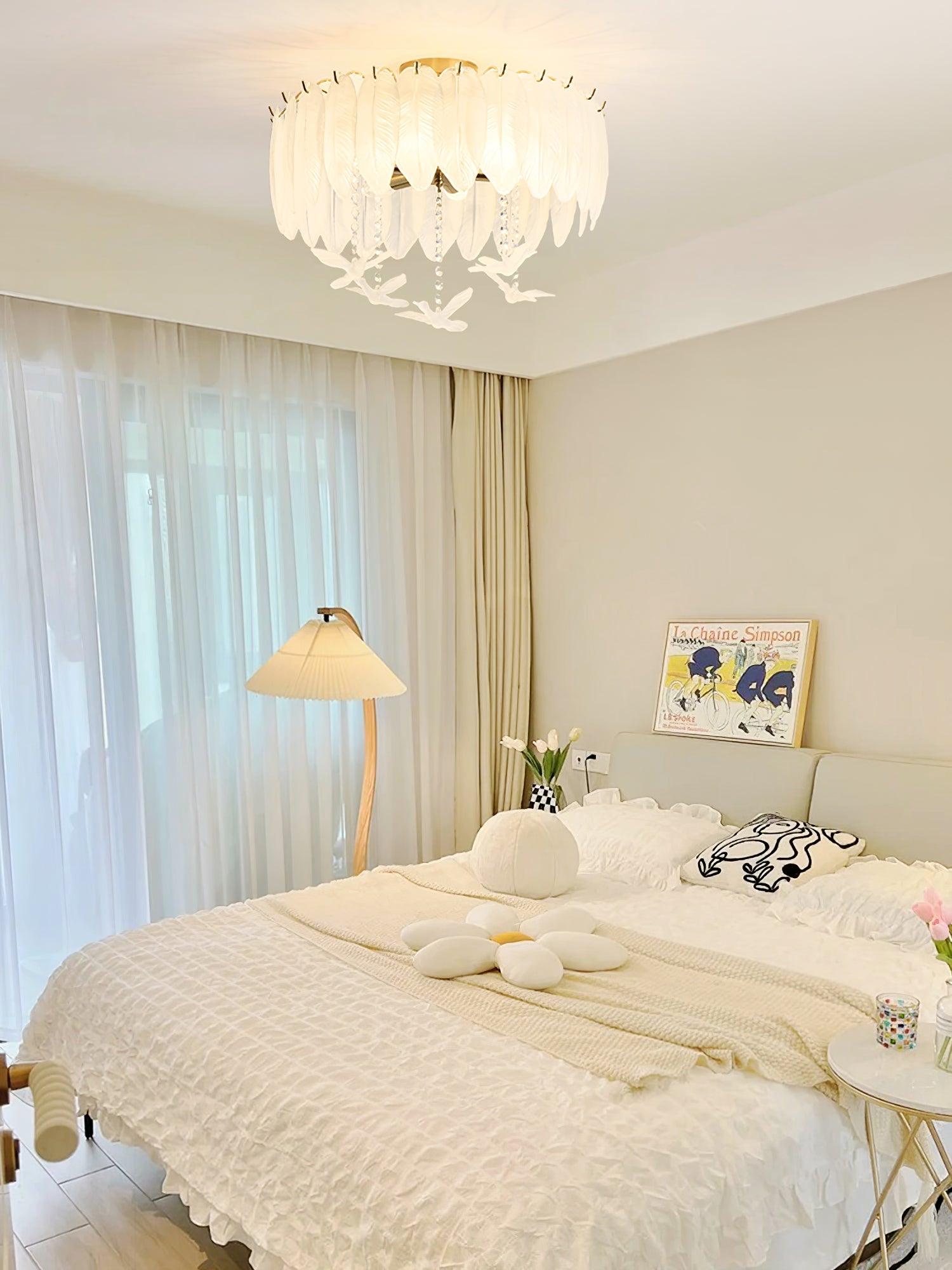 Glass Feather Ceiling Light - Lamp Outdoor
