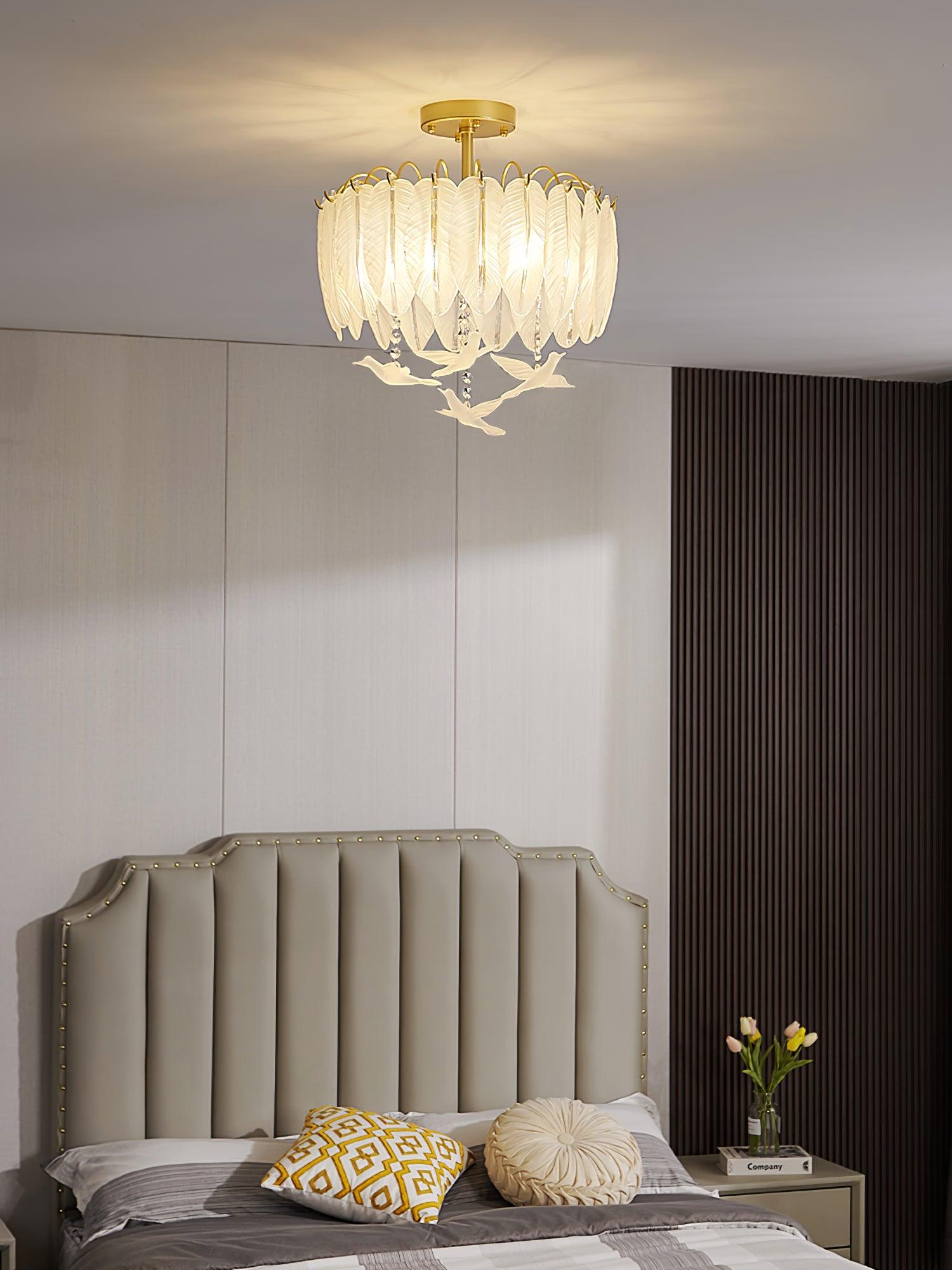Glass Feather Ceiling Light - Lamp Outdoor
