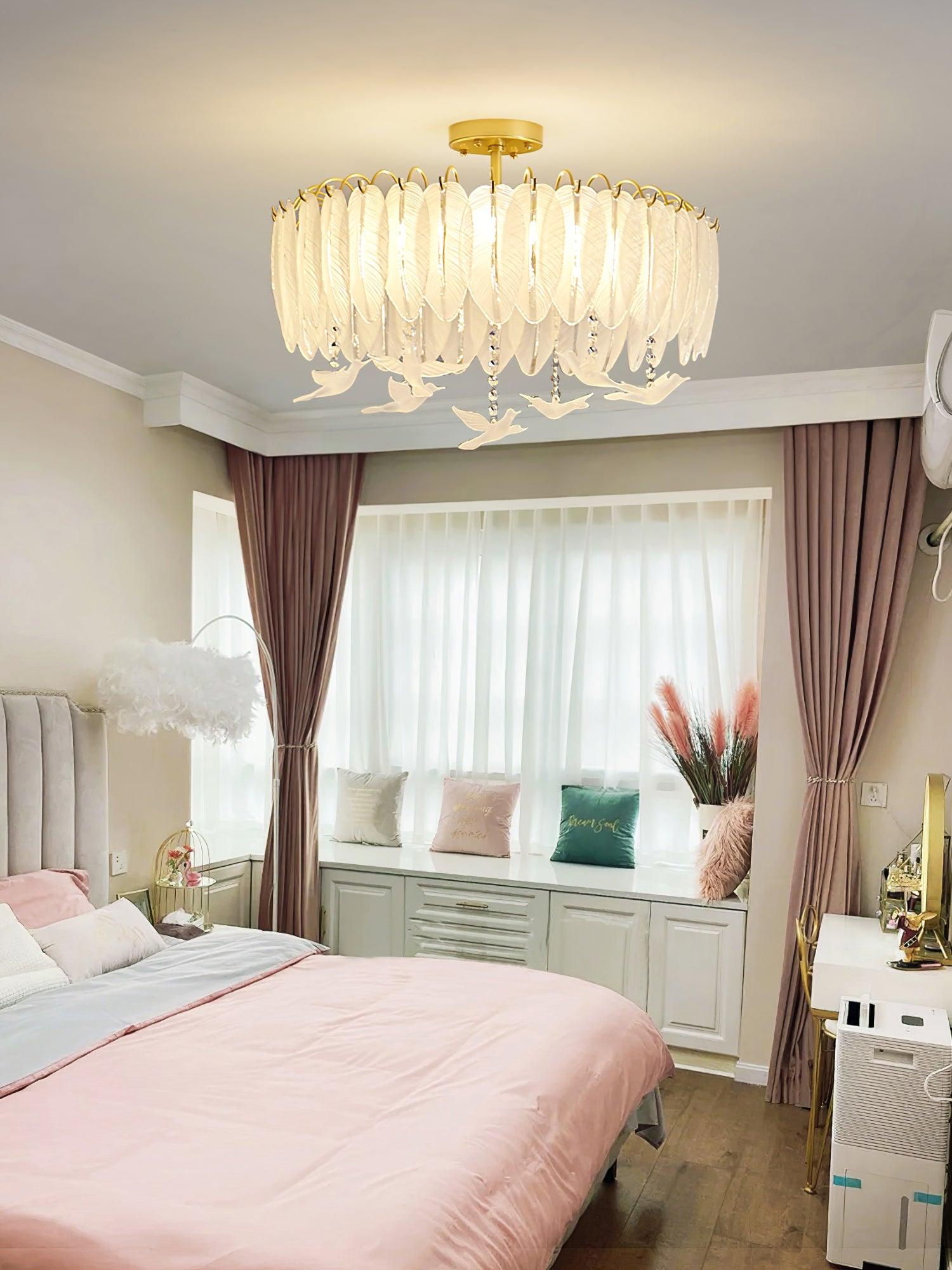 Glass Feather Ceiling Light - Lamp Outdoor