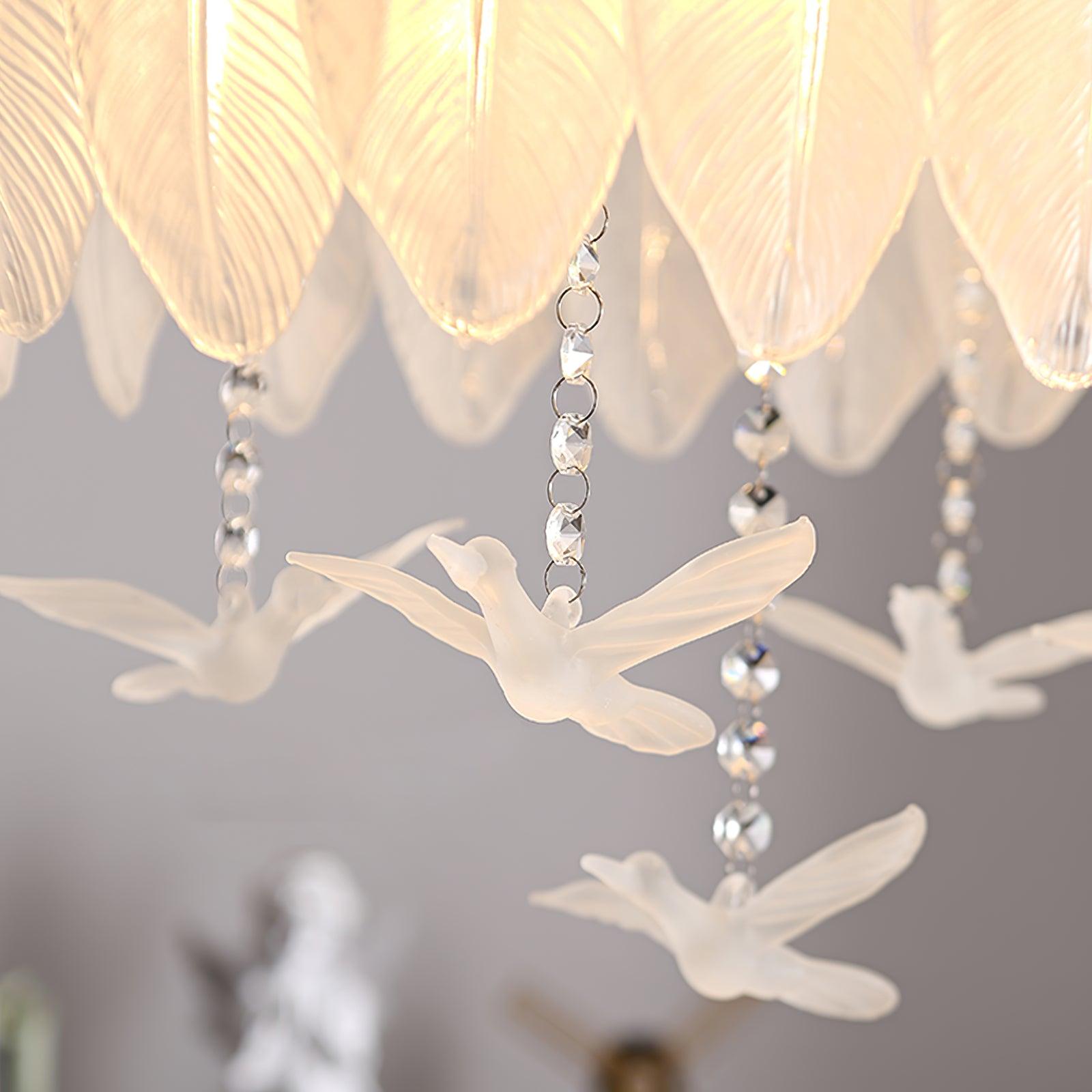 Glass Feather Ceiling Light - Lamp Outdoor