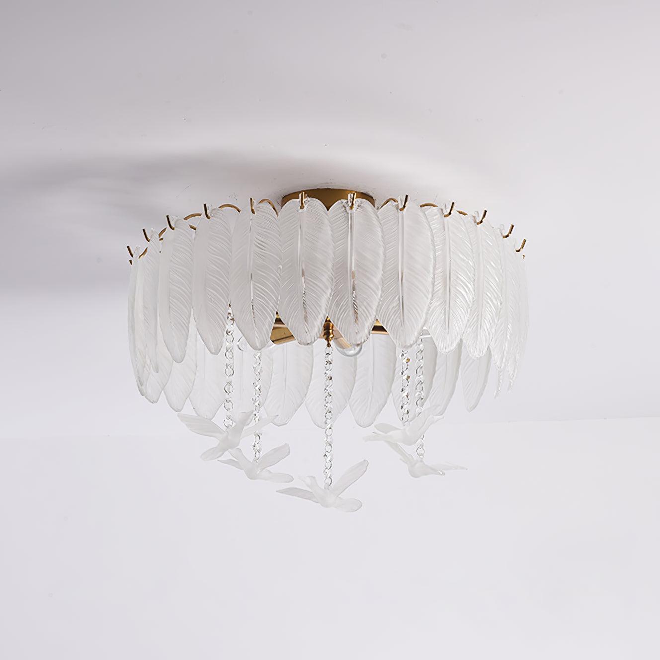 Glass Feather Ceiling Light - Lamp Outdoor