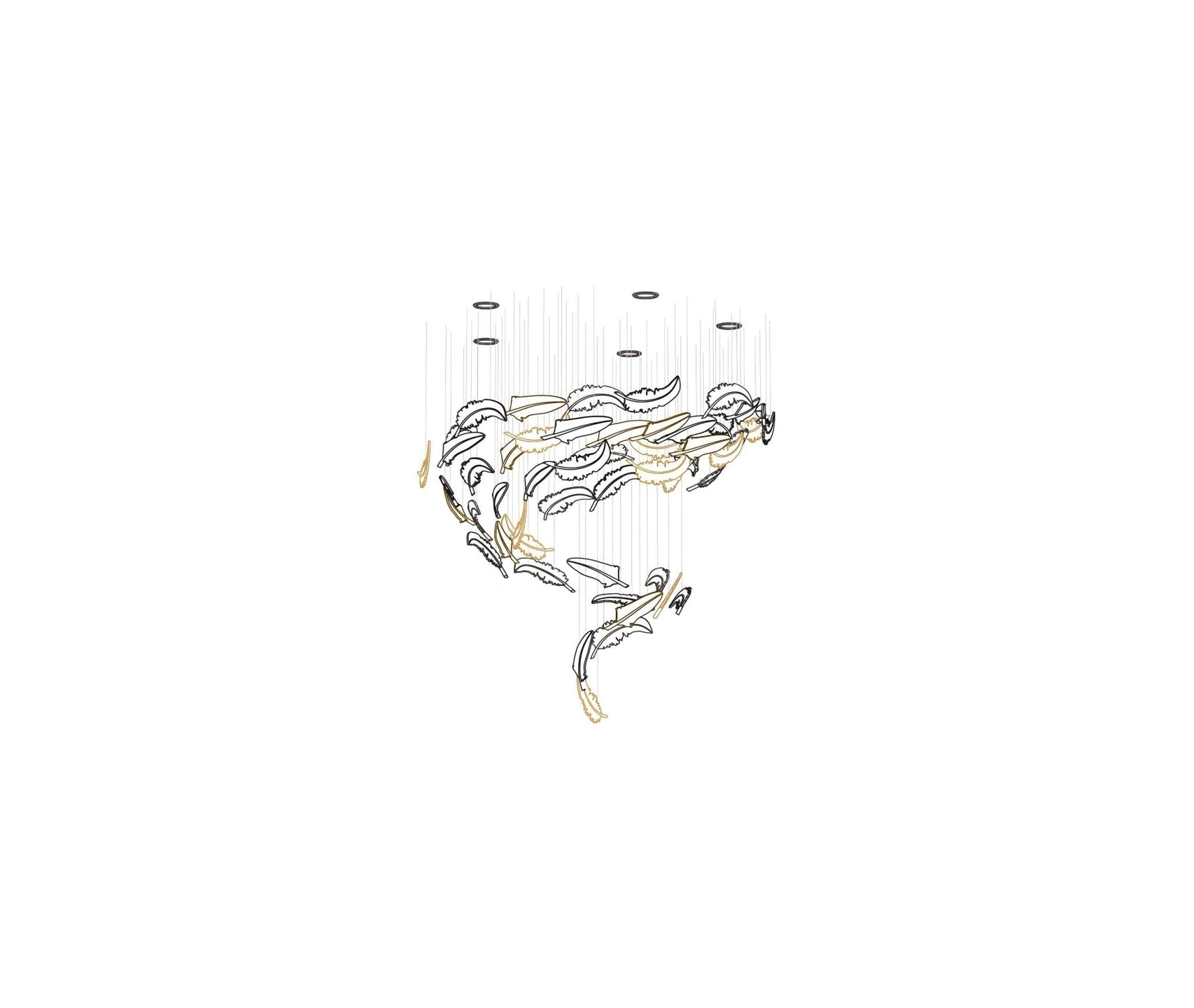 Aetherial Glass Leaf Chandelier - Lamp Outdoor