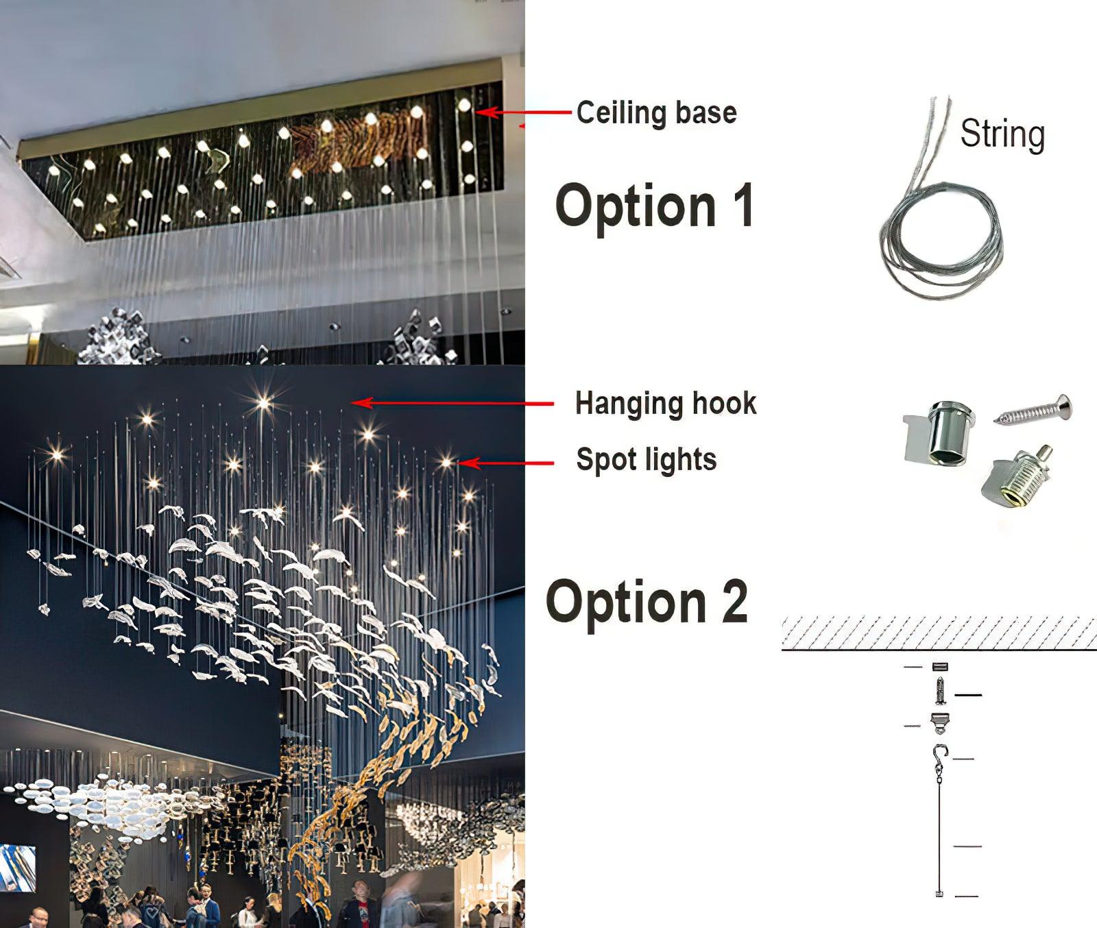 Aetherial Glass Leaf Chandelier - Lamp Outdoor