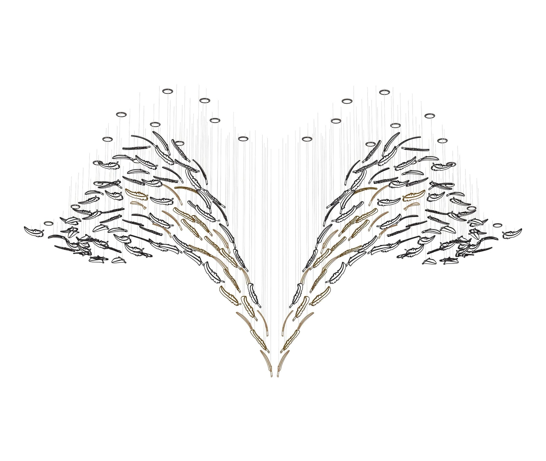 Aetherial Glass Leaf Chandelier - Lamp Outdoor
