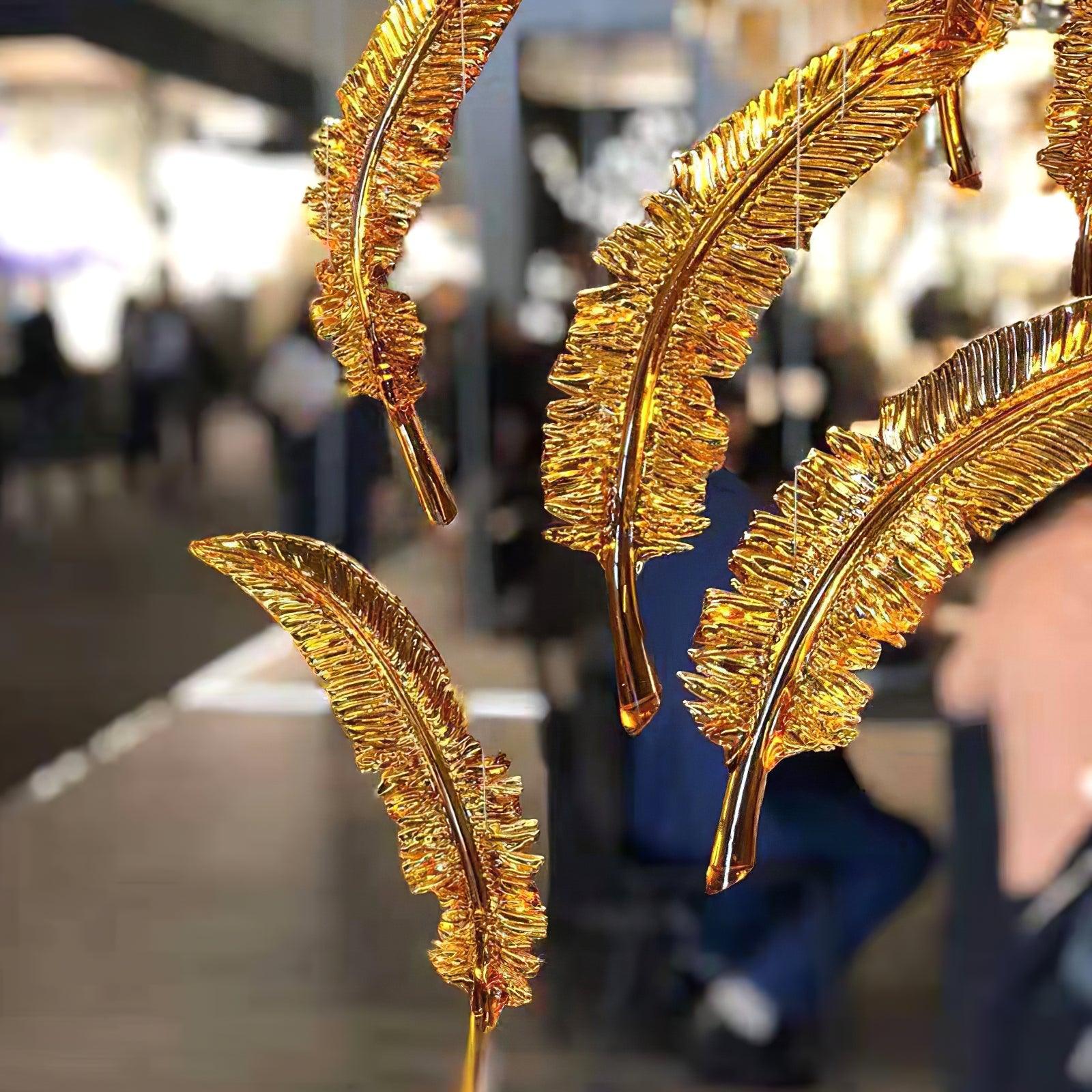 Aetherial Glass Leaf Chandelier - Lamp Outdoor