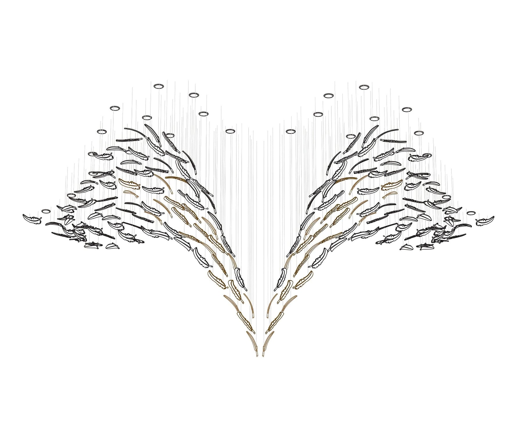 Aetherial Glass Leaf Chandelier - Lamp Outdoor