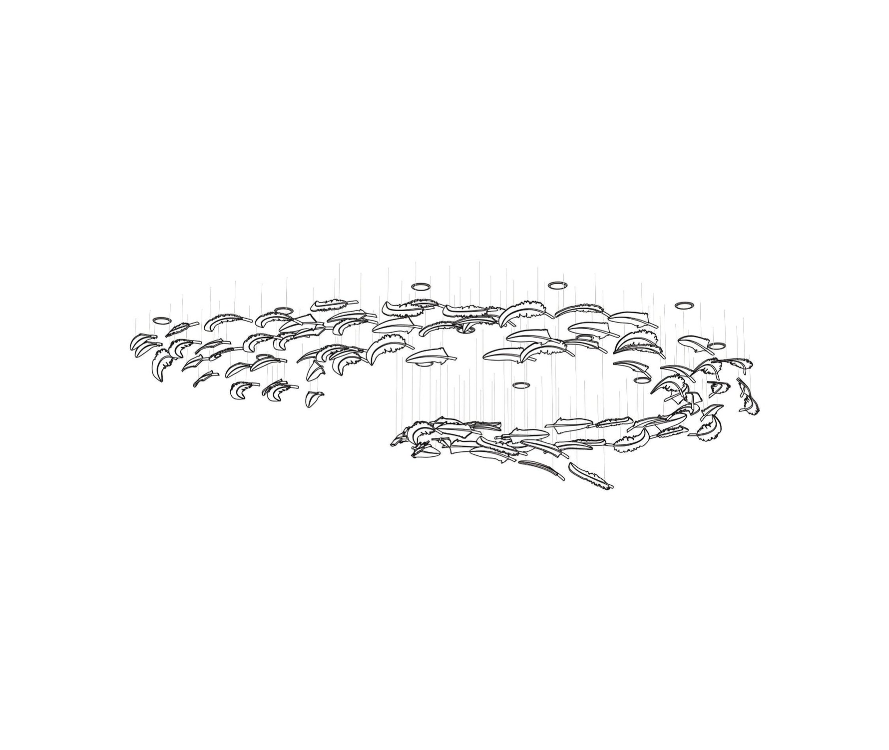 Aetherial Glass Leaf Chandelier - Lamp Outdoor