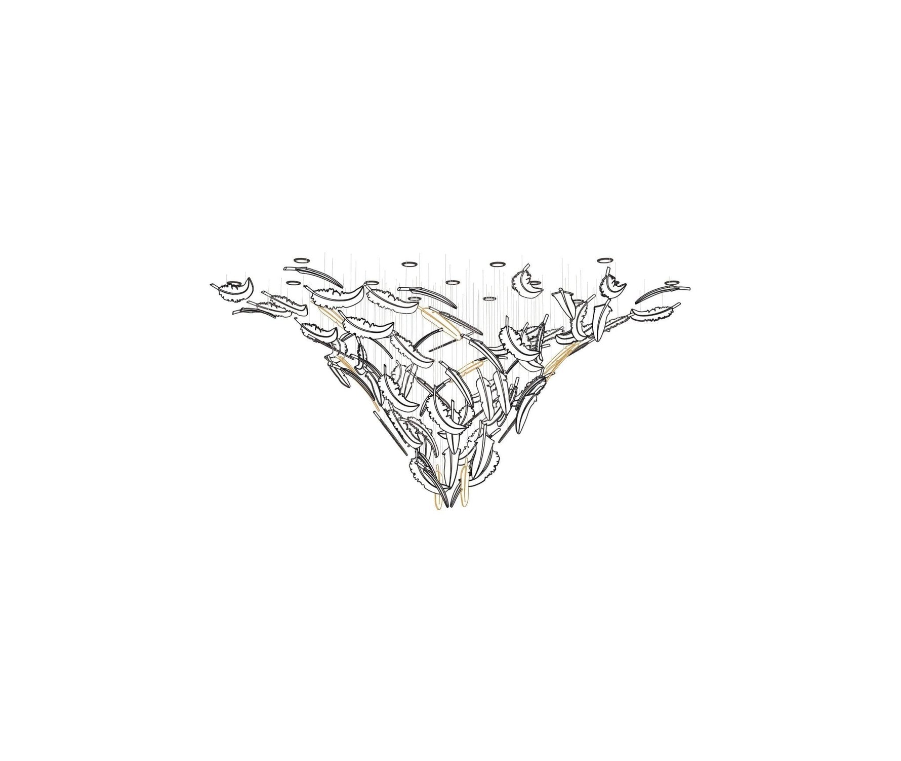 Aetherial Glass Leaf Chandelier - Lamp Outdoor