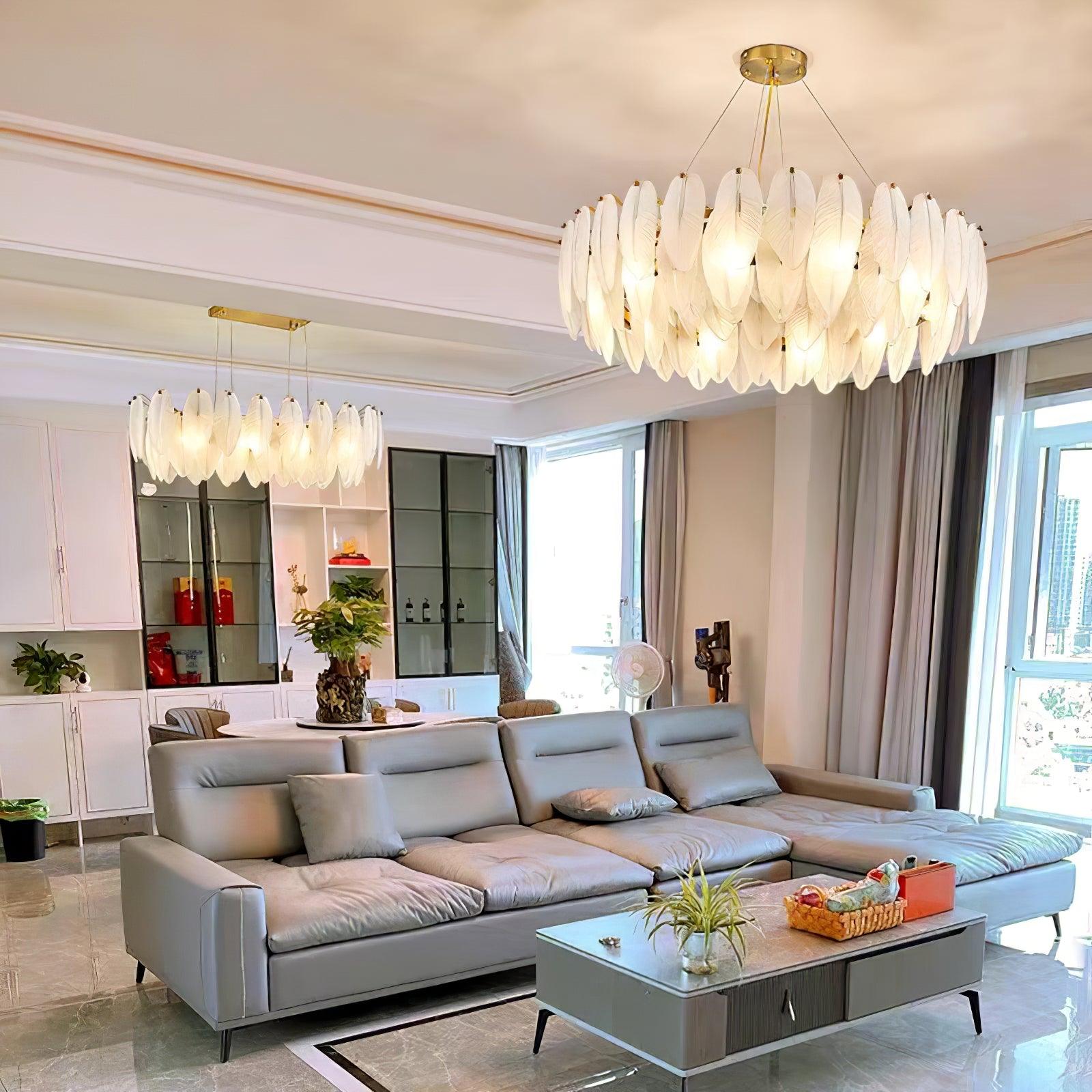 Glass Feather Chandelier - Lamp Outdoor