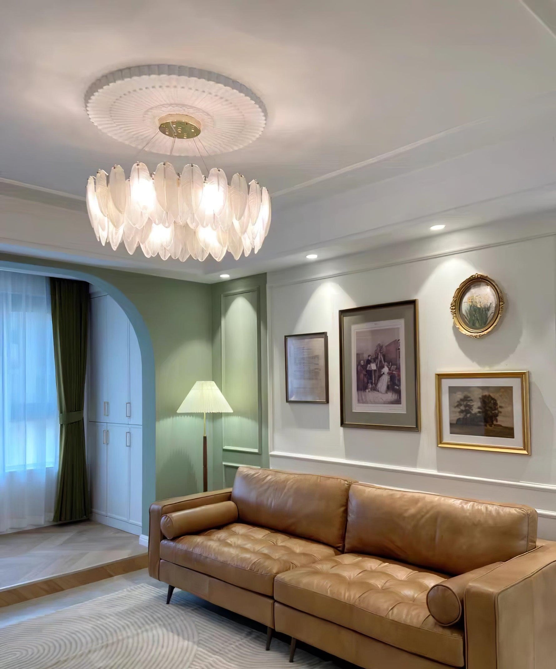 Glass Feather Chandelier - Lamp Outdoor