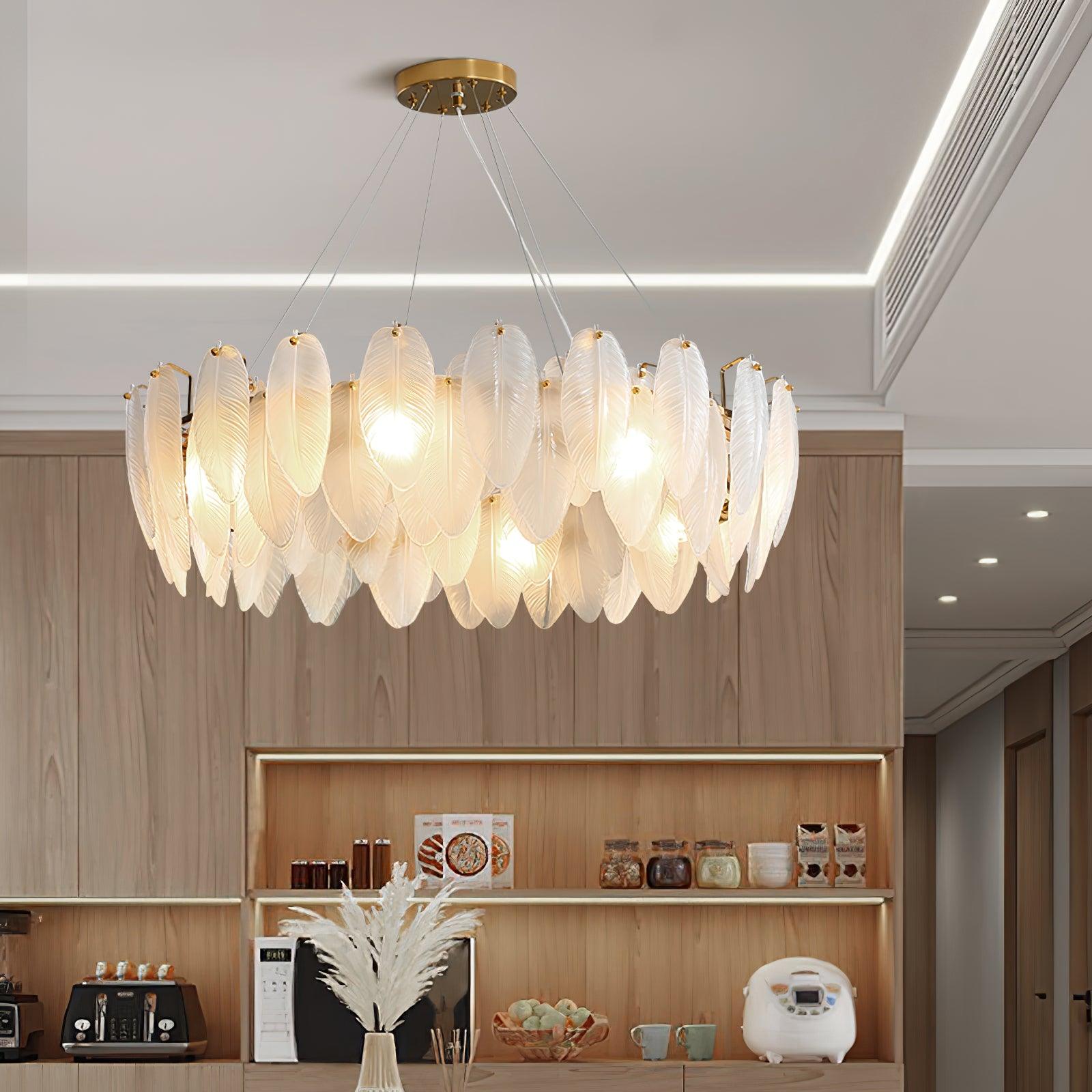 Glass Feather Chandelier - Lamp Outdoor