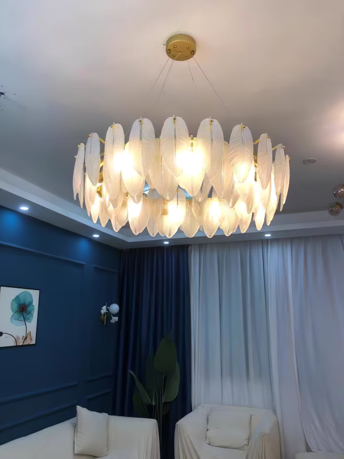 Glass Feather Chandelier - Lamp Outdoor