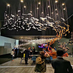 Aetherial Glass Leaf Chandelier - Lamp Outdoor