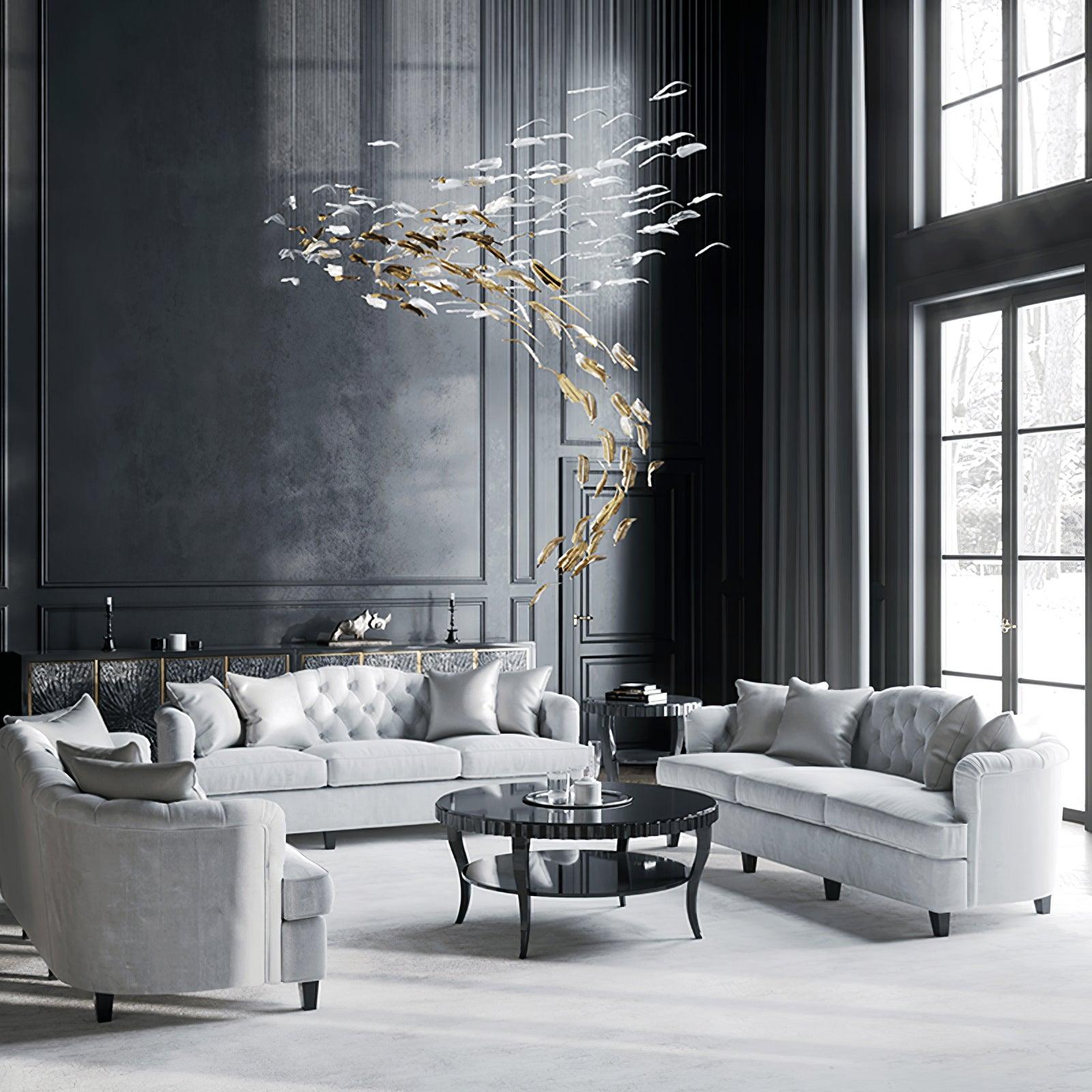 Aetherial Glass Leaf Chandelier - Lamp Outdoor