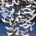 Aetherial Glass Leaf Chandelier - Lamp Outdoor