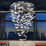 Aetherial Glass Leaf Chandelier - Lamp Outdoor
