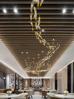 Aetherial Glass Leaf Chandelier - Lamp Outdoor