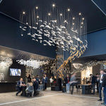 Aetherial Glass Leaf Chandelier - Lamp Outdoor