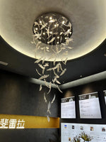 Aetherial Glass Leaf Chandelier - Lamp Outdoor