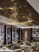 Aetherial Glass Leaf Chandelier - Lamp Outdoor
