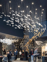 Aetherial Glass Leaf Chandelier - Lamp Outdoor