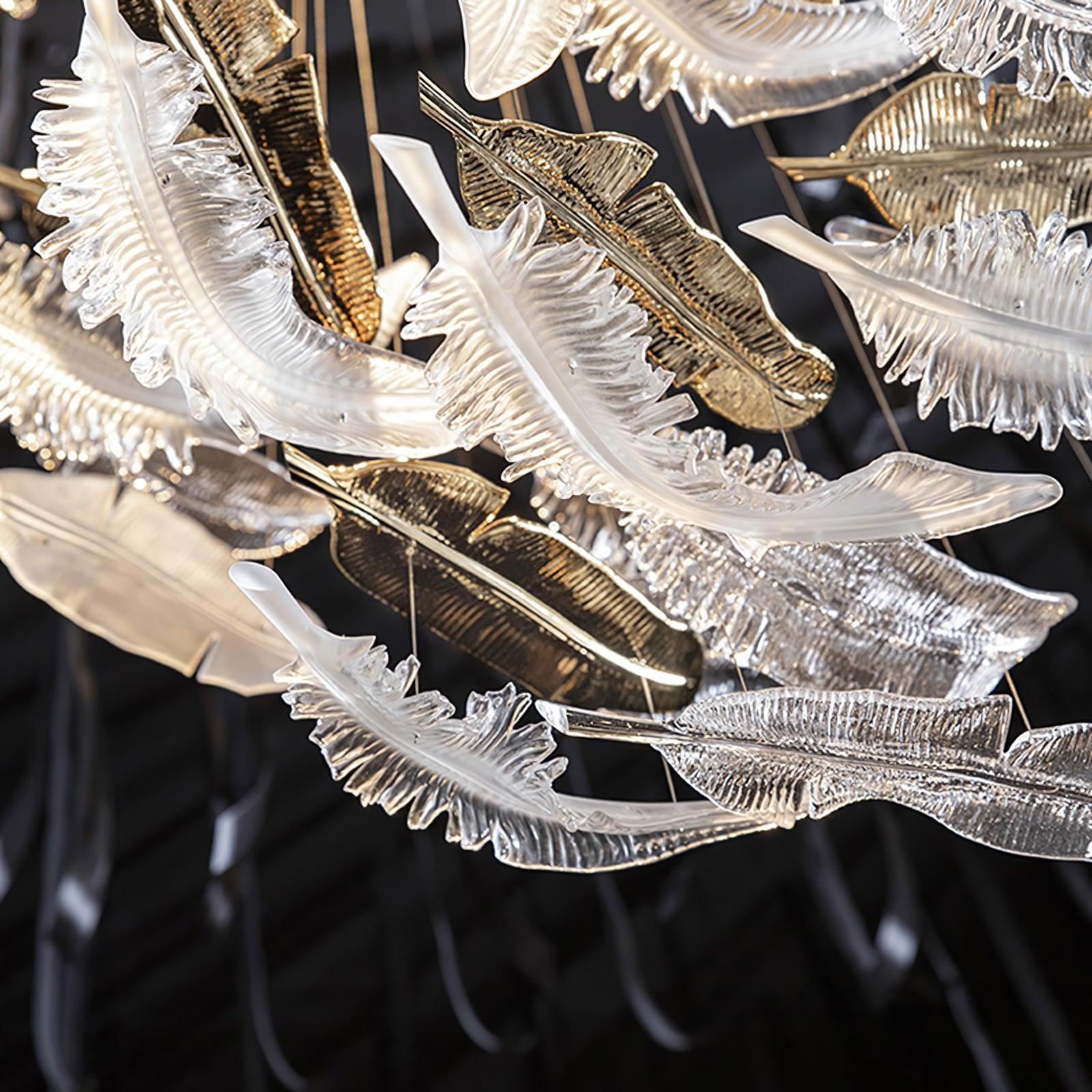 Aetherial Glass Leaf Chandelier - Lamp Outdoor