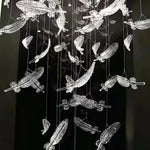 Aetherial Glass Leaf Chandelier - Lamp Outdoor