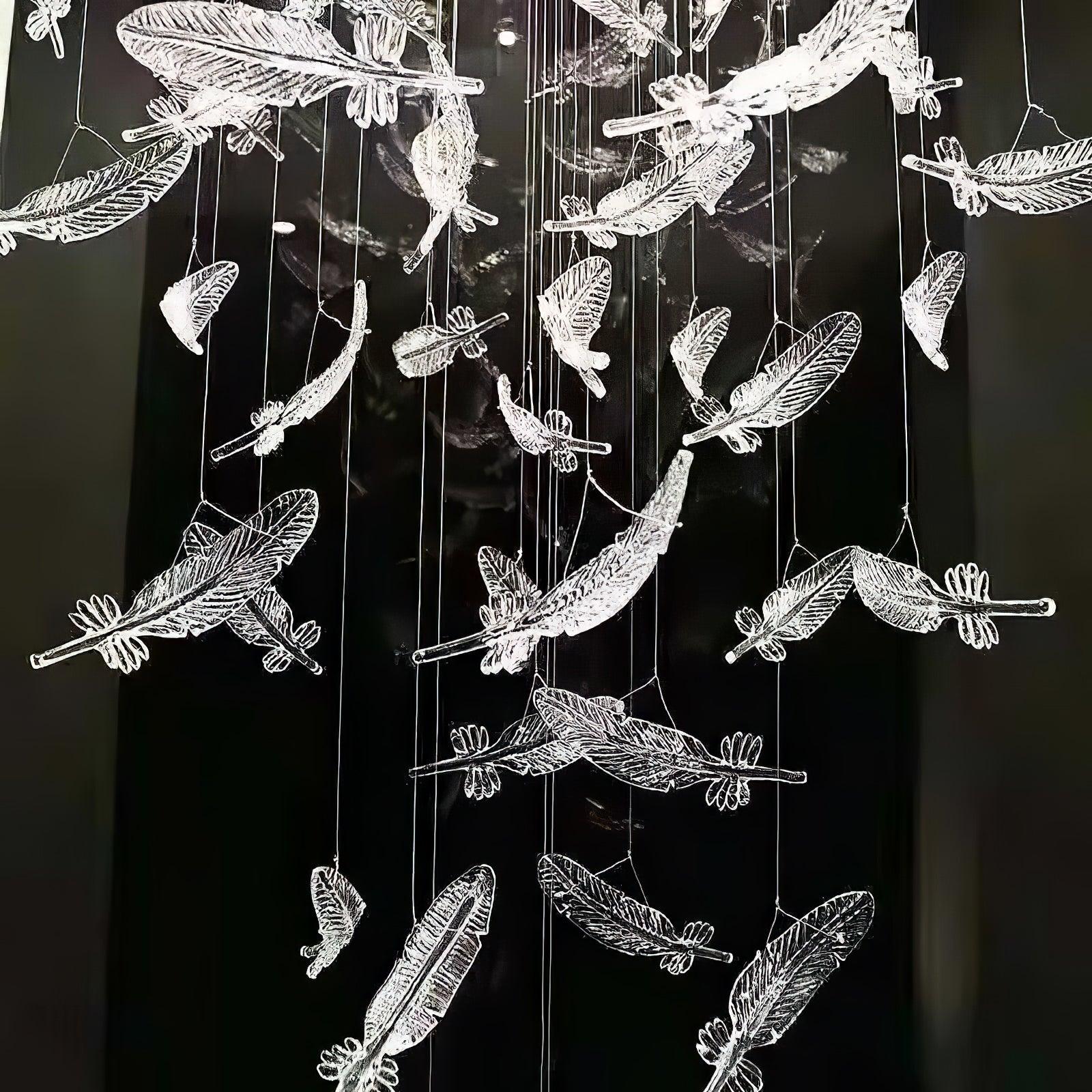 Aetherial Glass Leaf Chandelier - Lamp Outdoor