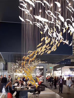 Aetherial Glass Leaf Chandelier - Lamp Outdoor