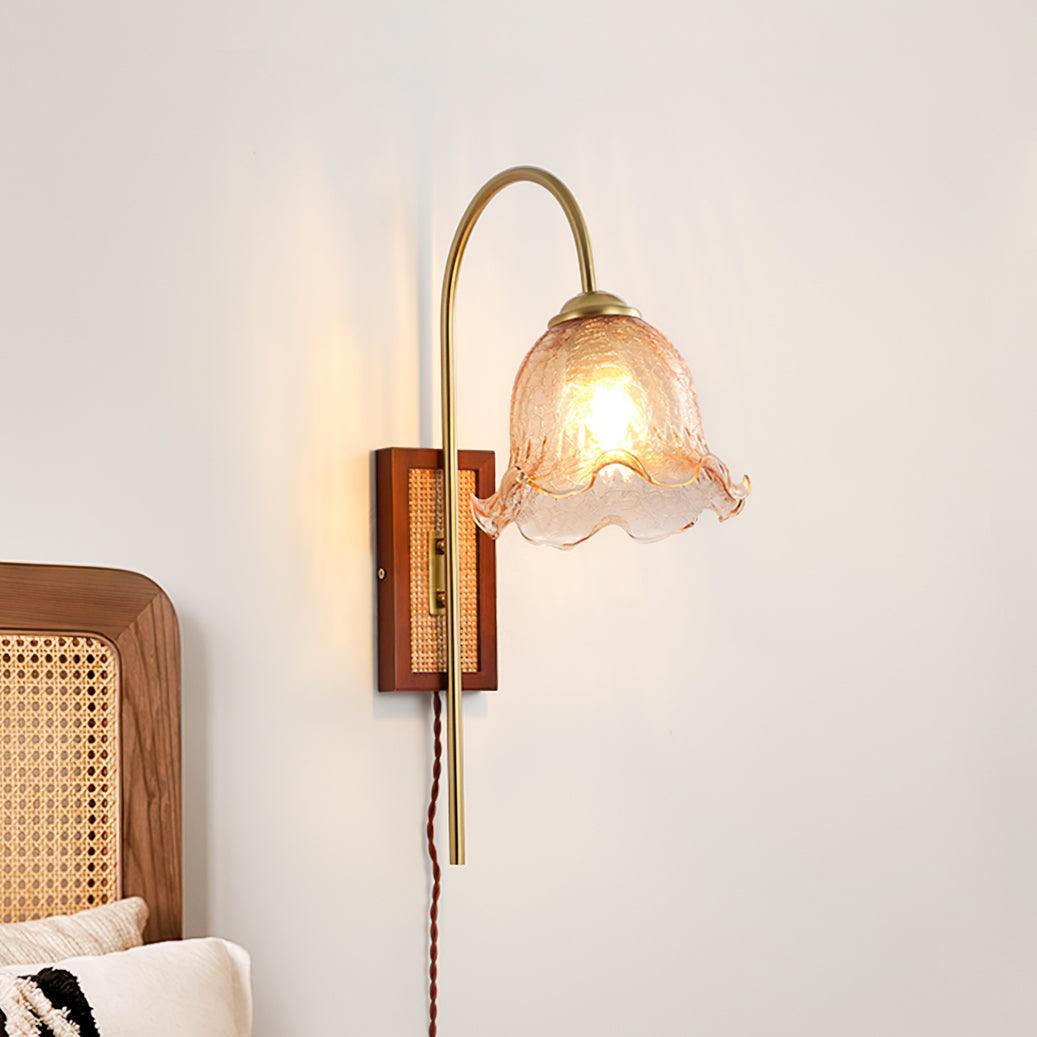 Flower Farmhouse Brass Wall Light