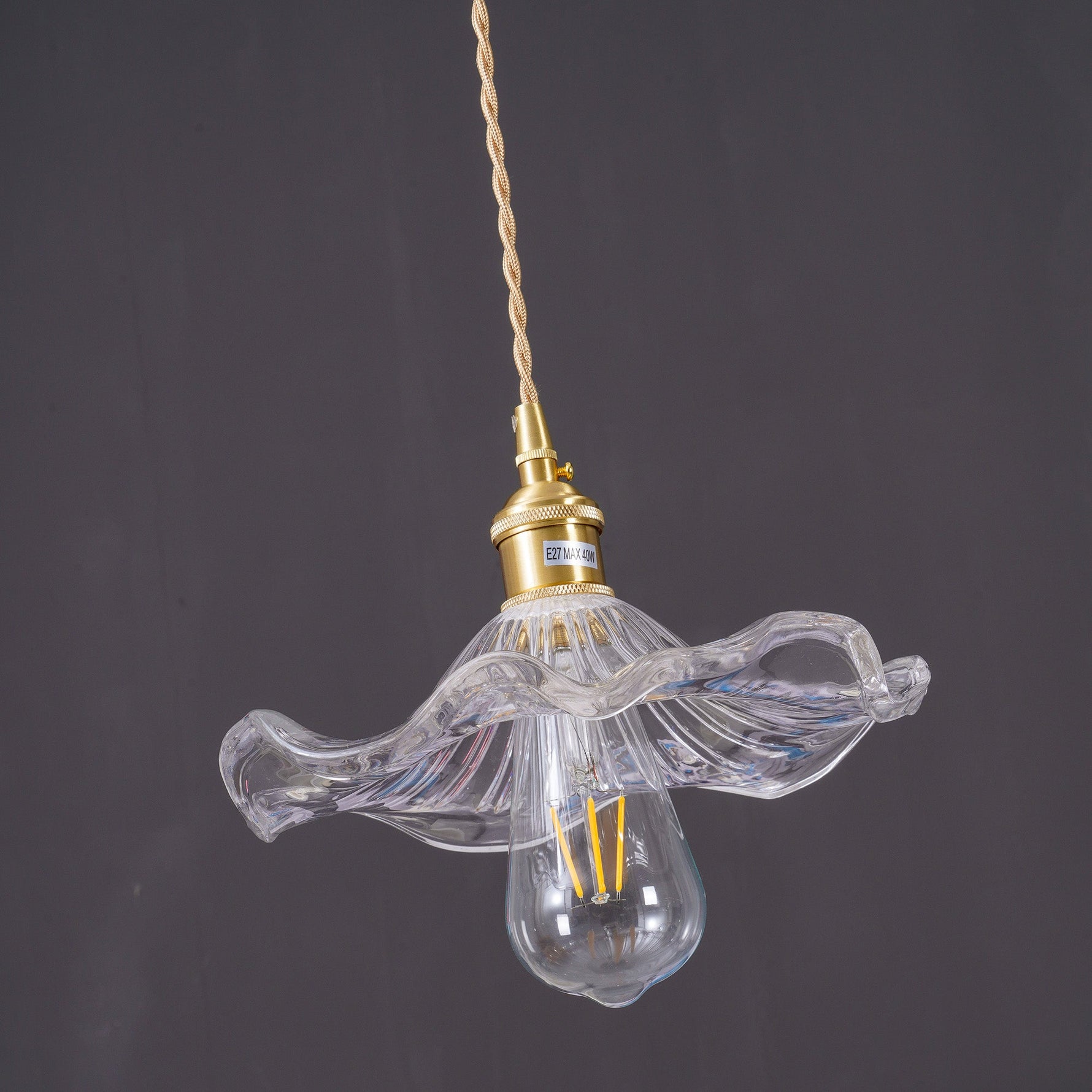Glass Hibiscus Flower Pendant Light - Lamp Outdoor