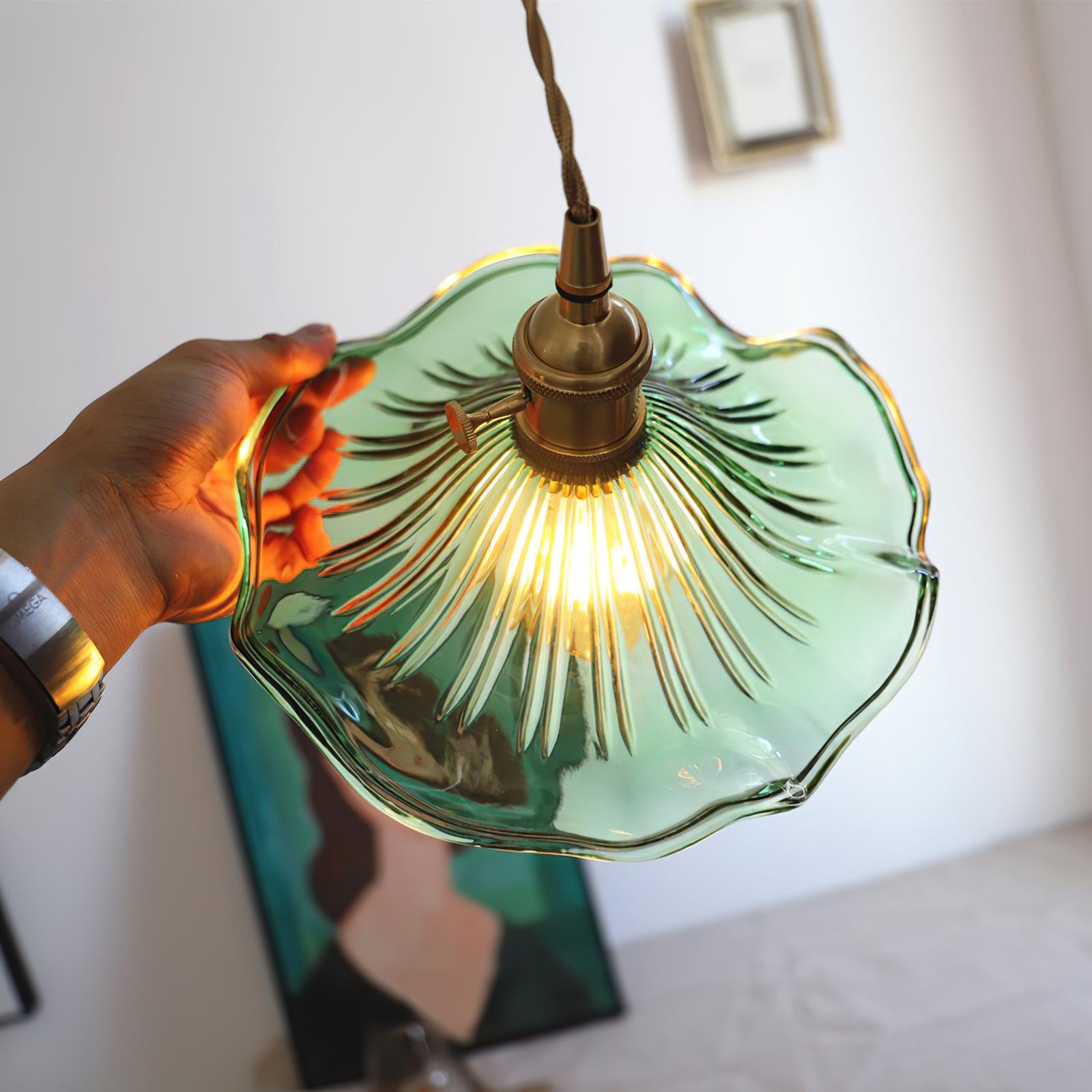 Glass Hibiscus Flower Pendant Light - Lamp Outdoor