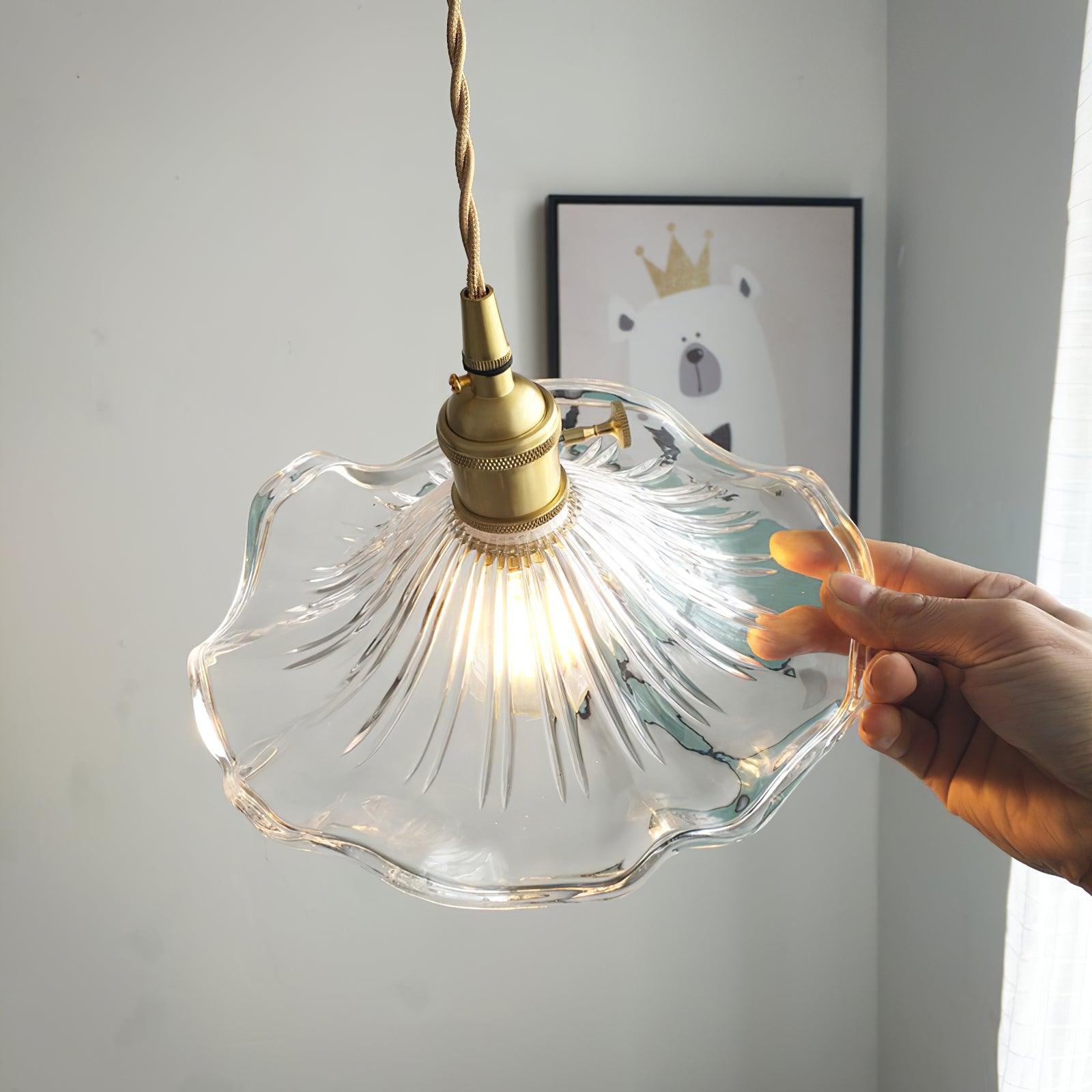 Glass Hibiscus Flower Pendant Light - Lamp Outdoor