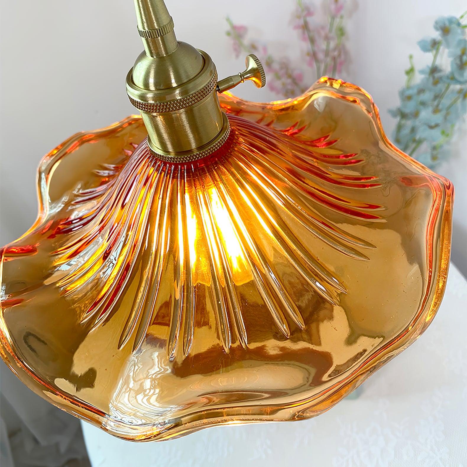 Glass Hibiscus Flower Pendant Light - Lamp Outdoor
