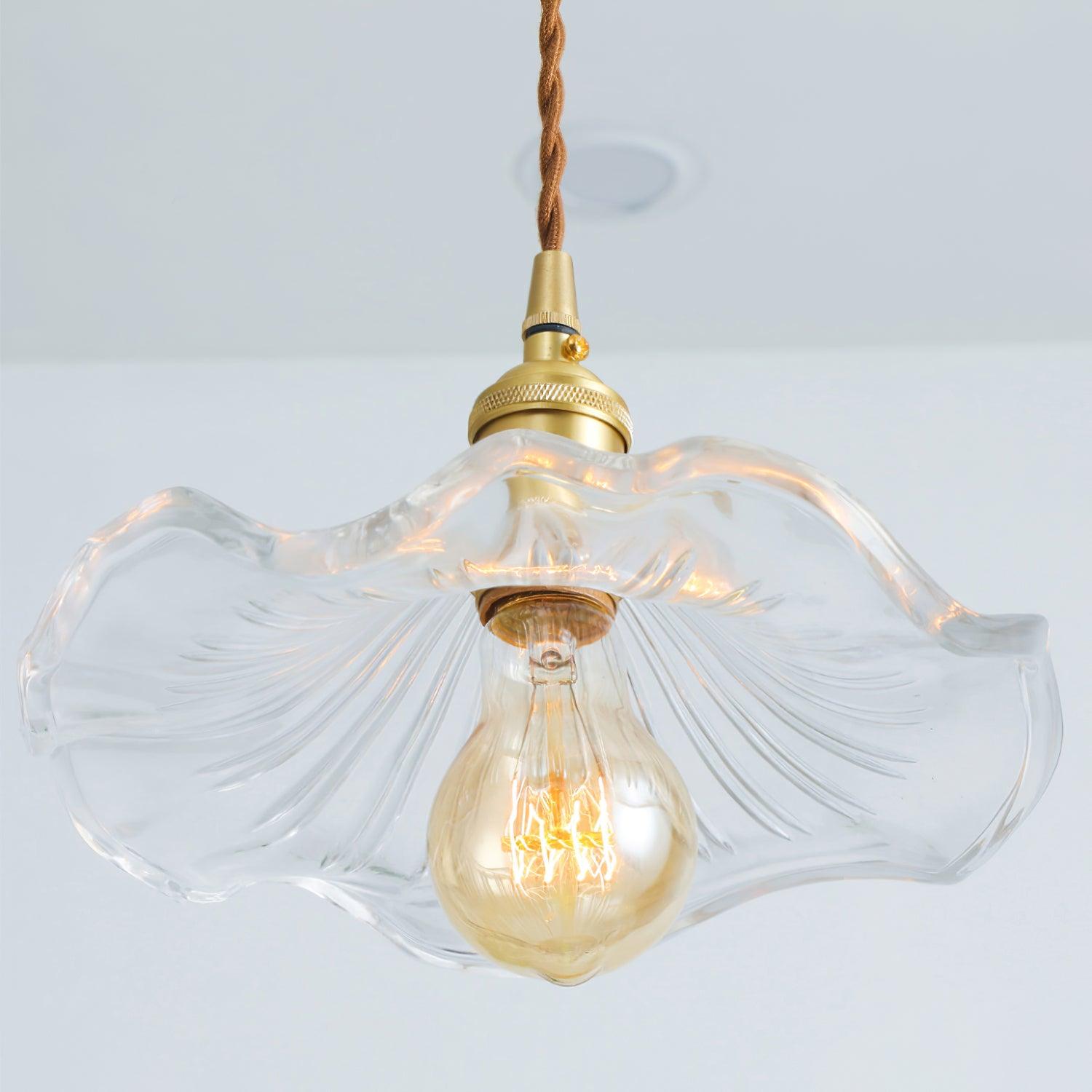 Glass Hibiscus Flower Pendant Light - Lamp Outdoor