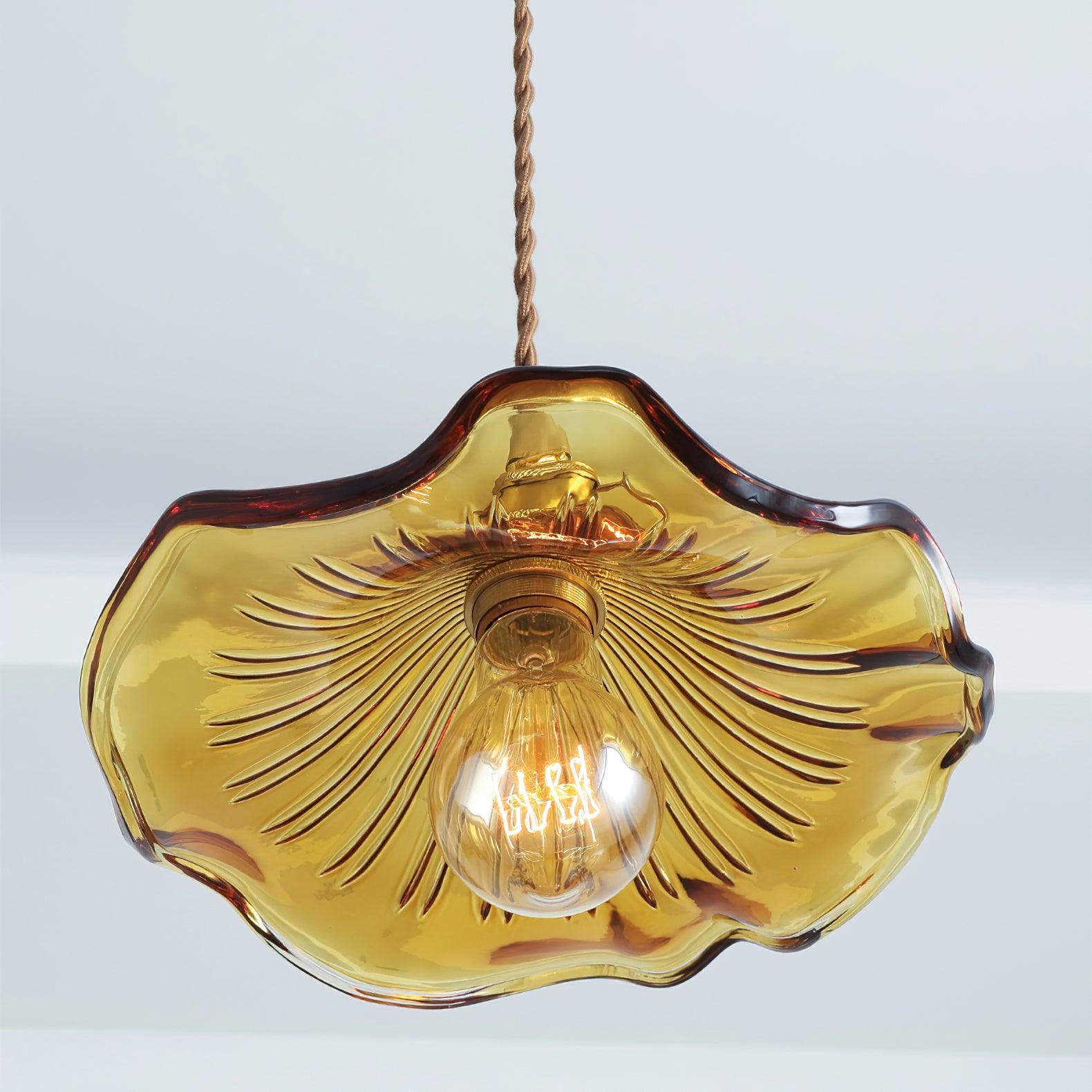 Glass Hibiscus Flower Pendant Light - Lamp Outdoor