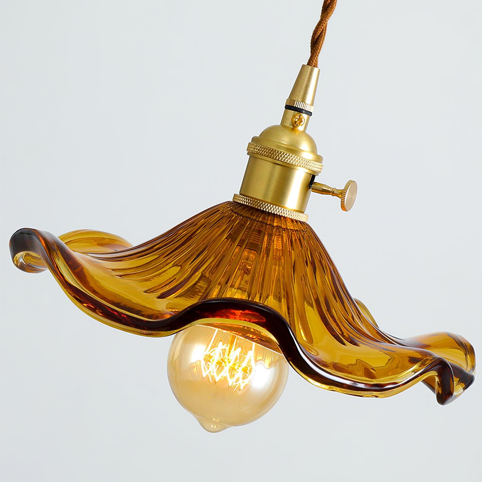 Glass Hibiscus Flower Pendant Light - Lamp Outdoor