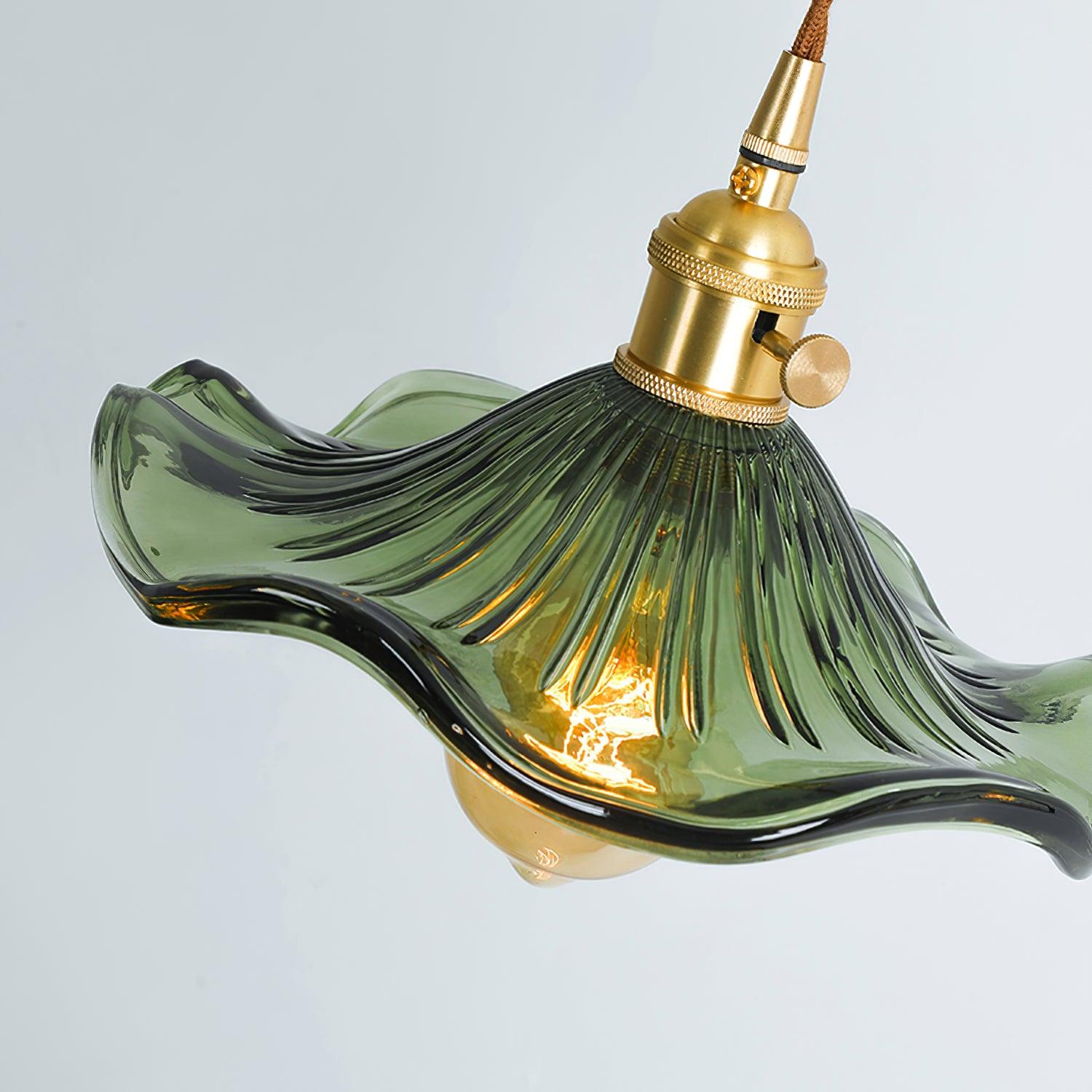 Glass Hibiscus Flower Pendant Light - Lamp Outdoor