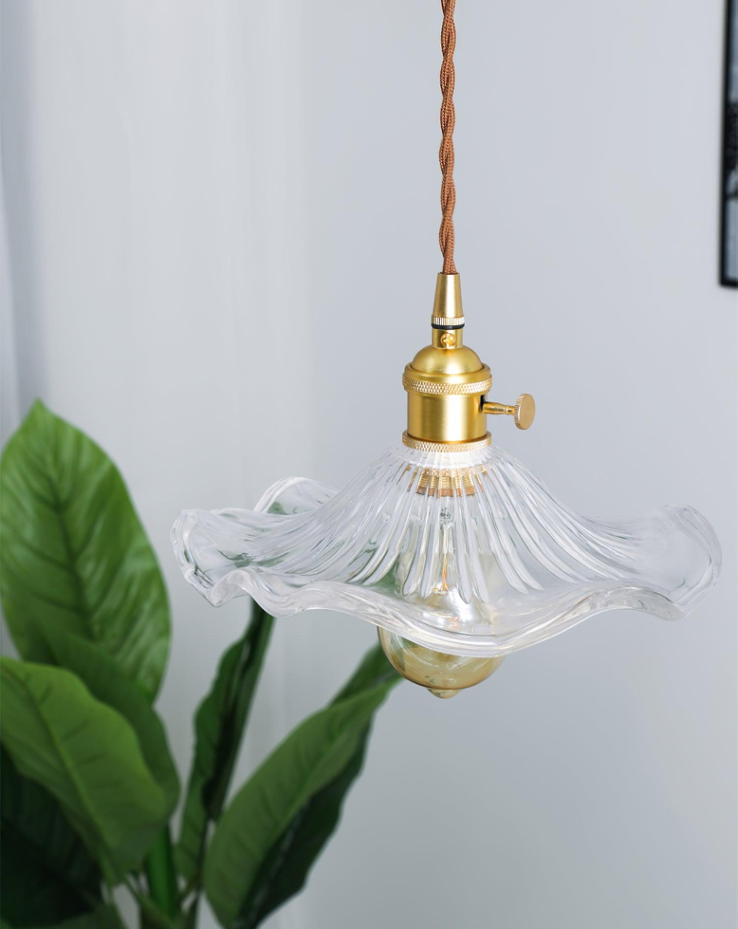 Glass Hibiscus Flower Pendant Light - Lamp Outdoor