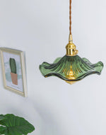 Glass Hibiscus Flower Pendant Light - Lamp Outdoor