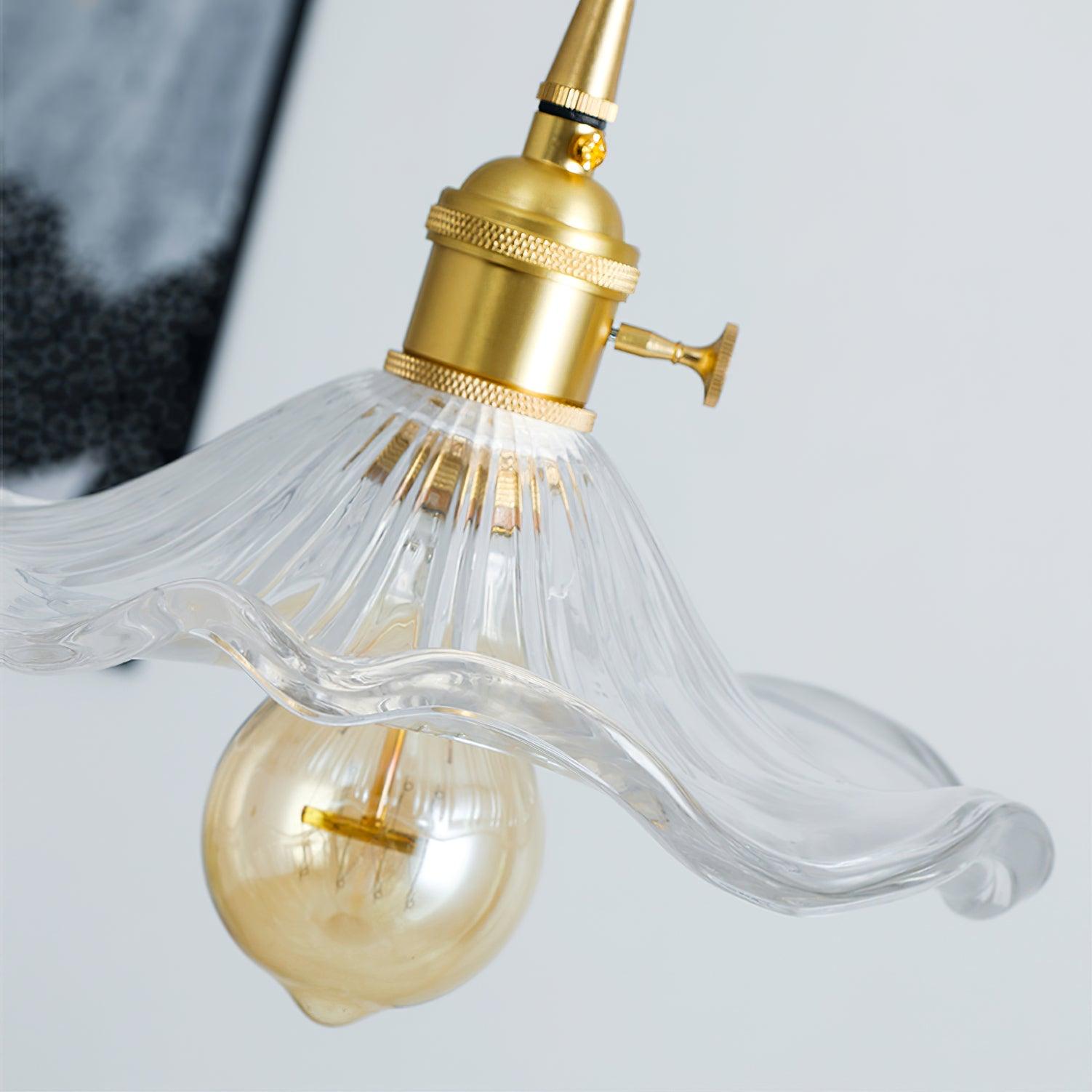 Glass Hibiscus Flower Pendant Light - Lamp Outdoor