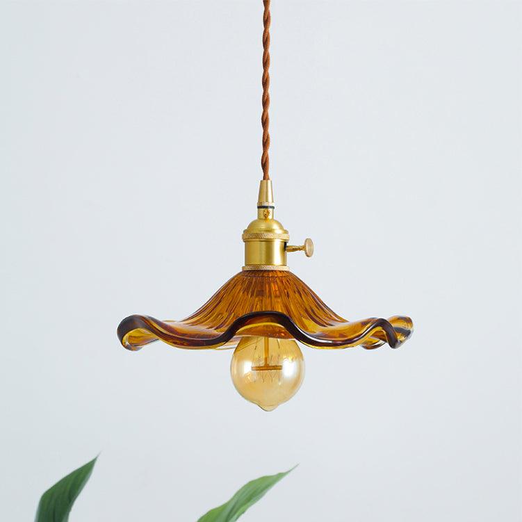 Glass Hibiscus Flower Pendant Light - Lamp Outdoor