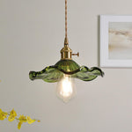 Glass Hibiscus Flower Pendant Light - Lamp Outdoor